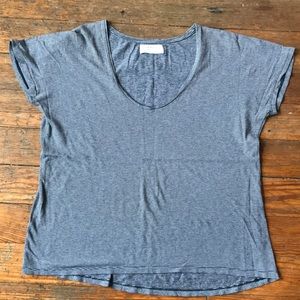 Everlane U neck navy striped tee